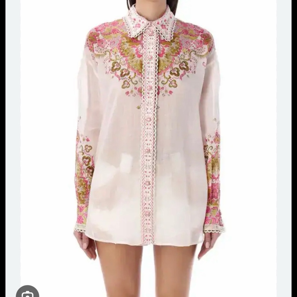 Zimmermann Floral Embroidered Blouse